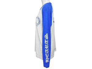 極美品 CHROME HEARTS クロムハーツ ラグラン長袖Tシャツ サイズM ホースシューアーム CHロゴ プリント 中古 4b004140 