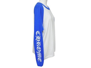 極美品 CHROME HEARTS クロムハーツ ラグラン長袖Tシャツ サイズM ホースシューアーム CHロゴ プリント 中古 4b004140 