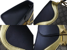 Load image into Gallery viewer, GUCCI グッチ ハンドバッグ GGスプリーム タイガーヘッド 2WAY ブラック ゴールド カーフ 497996 美品 中古 4b004141
