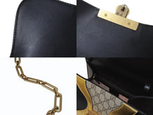 Load image into Gallery viewer, GUCCI グッチ ハンドバッグ GGスプリーム タイガーヘッド 2WAY ブラック ゴールド カーフ 497996 美品 中古 4b004141