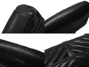 YVES SAINT LAURENT イヴサンローラン サッチェル キルティング チェーンショルダーバッグ 428056 ブラック メタルブラック金具 美品 中古 4b004142