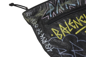 BALENCIAGA バレンシアガ 18SS Graffiti Clutch Bag グラフィティ クラッチバッグ 459745 ブラック 良品 中古 4b004145