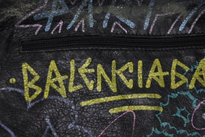 BALENCIAGA バレンシアガ 18SS Graffiti Clutch Bag グラフィティ クラッチバッグ 459745 ブラック 良品 中古 4b004145