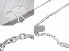 Load image into Gallery viewer, OFF WHITE オフホワイト バインダー クリップ ソフト ショルダーバッグ レザー ホワイト 良品 中古 4b004147