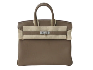 新品未使用 HERMES エルメス ハンドバッグ K刻印 バーキン25 エトゥープ マットシルバー金具トゴ 中古 4b004159