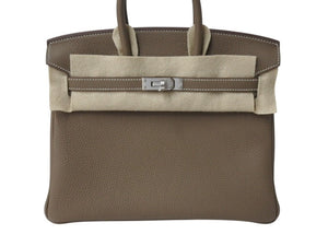 新品未使用 HERMES エルメス ハンドバッグ K刻印 バーキン25 エトゥープ マットシルバー金具トゴ 中古 4b004159