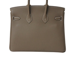 新品未使用 HERMES エルメス ハンドバッグ K刻印 バーキン25 エトゥープ マットシルバー金具トゴ 中古 4b004159
