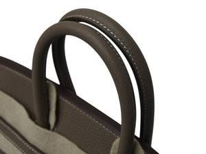 新品未使用 HERMES エルメス ハンドバッグ K刻印 バーキン25 エトゥープ マットシルバー金具トゴ 中古 4b004159