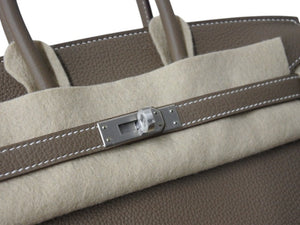 新品未使用 HERMES エルメス ハンドバッグ K刻印 バーキン25 エトゥープ マットシルバー金具トゴ 中古 4b004159