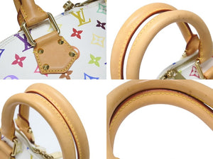 LOUIS VUITTON ルイヴィトン モノグラムマルチ アルマ ハンドバッグ M92647 村上隆 ホワイト ゴールド金具 美品 中古 4b004160