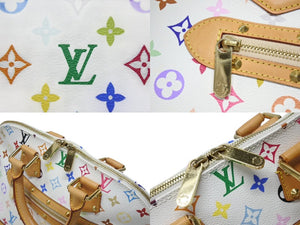 LOUIS VUITTON ルイヴィトン モノグラムマルチ アルマ ハンドバッグ M92647 村上隆 ホワイト ゴールド金具 美品 中古 4b004160