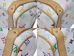 LOUIS VUITTON ルイヴィトン プリシラ ハンドバッグ M40096 モノグラム マルチカラー ホワイト 村上隆 美品 中古 4b004162