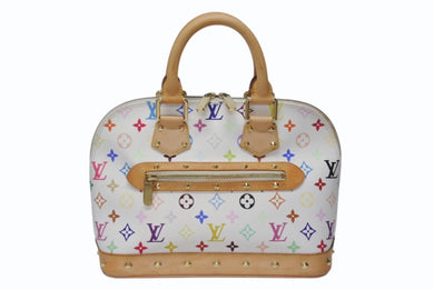 LOUIS VUITTON ルイヴィトン モノグラムマルチ アルマ ハンドバッグ M92647 村上隆 ホワイト ゴールド金具 美品 中古 4b004164