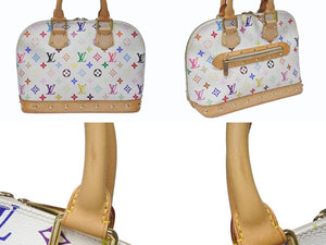 LOUIS VUITTON ルイヴィトン モノグラムマルチ アルマ ハンドバッグ M92647 村上隆 ホワイト ゴールド金具 美品 中古 4b004164