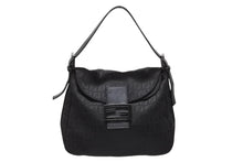 Load image into Gallery viewer, FENDI フェンディ ハンドバッグ 8BR004 マンマバケット ブラック キャンバス レザー ズッキーノ柄 ガンメタル金具 美品 中古 4b004166