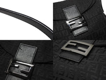 Load image into Gallery viewer, FENDI フェンディ ハンドバッグ 8BR004 マンマバケット ブラック キャンバス レザー ズッキーノ柄 ガンメタル金具 美品 中古 4b004166