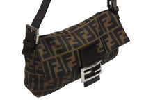 Load image into Gallery viewer, 極美品 FENDI フェンディ マンマバケット ワンショルダーバッグ ズッカ柄 キャンバス レザー ブラウン シルバー金具 中古 4b004168