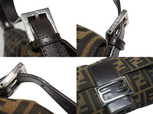 Load image into Gallery viewer, 極美品 FENDI フェンディ マンマバケット ワンショルダーバッグ ズッカ柄 キャンバス レザー ブラウン シルバー金具 中古 4b004168
