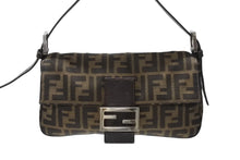 Load image into Gallery viewer, FENDI フェンディ マンマバケット ワンショルダーバッグ ズッカ柄 キャンバス レザー ブラウン シルバー金具 美品 中古 4b004170