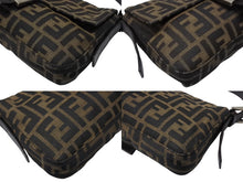 Load image into Gallery viewer, FENDI フェンディ マンマバケット ワンショルダーバッグ ズッカ柄 キャンバス レザー ブラウン シルバー金具 美品 中古 4b004170
