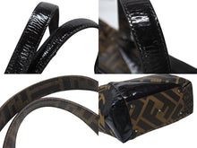 Load image into Gallery viewer, FENDI フェンディ ズッカ柄 ハンドバッグ AO64176 キャンバス エナメル ブラウン ブラックメタル金具 美品 中古 4b004171 正規品