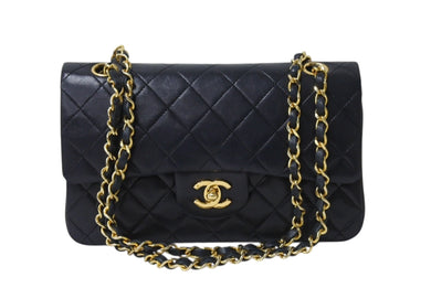 CHANEL シャネル マトラッセ23 Wフラップ Wチェーンショルダーバッグ 0番台 ココマーク ラムスキン ブラック ゴールド金具 美品 中古 4b004172