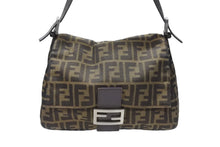 Load image into Gallery viewer, FENDI フェンディ ハンドバッグ マンマバケット ブラウン キャンバス レザー 26325 シルバー金具 美品 中古 4b004173