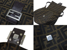 Load image into Gallery viewer, FENDI フェンディ ハンドバッグ マンマバケット ブラウン キャンバス レザー 26325 シルバー金具 美品 中古 4b004173