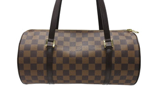 極美品 LOUIS VUITTON ルイヴィトン ハンドバッグ パピヨン30 ダミエキャンバス N51303 ブラウン ゴールド金具 中古 4b004178