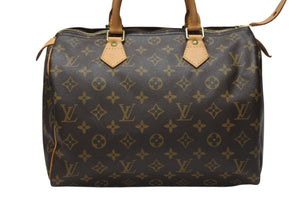 LOUIS VUITTON ルイヴィトン スピーディ30 ハンドバッグ M41526 モノグラムキャンバス ブラウン ゴールド金具 美品 中古 4b004184
