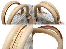 Load image into Gallery viewer, 極美品 LOUIS VUITTON ルイヴィトン スピーディ25 ハンドバッグ N41371 ダミエアズールキャンバス ホワイト ブラウン 中古 4b004185