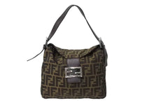 Load image into Gallery viewer, FENDI フェンディ マンマバケット ワンショルダーバッグ 26426 ズッカ柄 キャンバス レザー ブラウン シルバー金具 美品 中古 4b004186