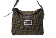 Load image into Gallery viewer, FENDI フェンディ マンマバケット ワンショルダーバッグ 26426 ズッカ柄 キャンバス レザー ブラウン シルバー金具 美品 中古 4b004186