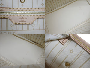 極美品 LOUIS VUITTON ルイヴィトン ネヴァーフルMM トートバッグ N51107 ダミエアズールキャンバス ホワイト 中古 4b004187