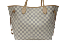 画像をギャラリービューアに読み込む, 極美品 LOUIS VUITTON ルイヴィトン ネヴァーフルMM トートバッグ N51107 ダミエアズールキャンバス ホワイト 中古 4b004187