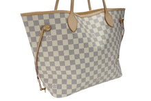 画像をギャラリービューアに読み込む, 極美品 LOUIS VUITTON ルイヴィトン ネヴァーフルMM トートバッグ N51107 ダミエアズールキャンバス ホワイト 中古 4b004187