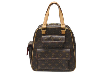 LOUIS VUITTON ルイヴィトン モノグラム エクサントリシテ ハンドバッグ M51161 ブラウン PVC ヌメ革 ゴールド金具 美品 中古 4b004190