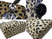 Load image into Gallery viewer, CHRISTIAN DIOR クリスチャンディオール レディディオール ハンドバッグ カナージュ レオパード ブラック ベージュ 美品 中古 4b004191