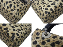Load image into Gallery viewer, CHRISTIAN DIOR クリスチャンディオール レディディオール ハンドバッグ カナージュ レオパード ブラック ベージュ 美品 中古 4b004191