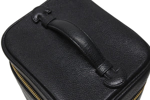 極美品 CHANEL シャネル バニティ ハンドバッグ ブラック キャビアスキン 3番台 ココマーク ロゴ 小物入れ ゴールド金具 中古 4b004192