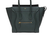 Load image into Gallery viewer, 極美品 CELINE セリーヌ ラゲージ マイクロショッパー ハンドバッグ イタリア製 レザー ダークグリーン ゴールド金具 中古 4b004197
