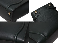 Load image into Gallery viewer, 極美品 CELINE セリーヌ ラゲージ マイクロショッパー ハンドバッグ イタリア製 レザー ダークグリーン ゴールド金具 中古 4b004197