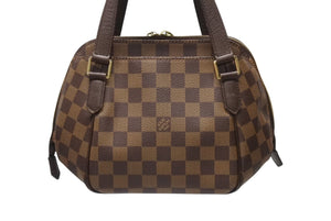LOUIS VUITTON ルイヴィトン ベレムPM ハンドバッグ N51173 ダミエライン ダミエキャンバス ブラウン ゴールド金具 美品 中古 4b004202