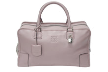 Load image into Gallery viewer, LOEWE ロエベ AMAZONA 36 アマソナ 36 ハンドバッグ レザー ダスティピンク エンボスロゴ シルバー金具 美品 中古 4b004203