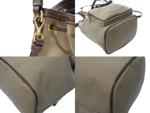 PRADA プラダ 2WAYバッグ ハンドバッグ ショルダーバッグ ジャガード レザー ベージュ ブラウン ゴールド金具 美品 中古 4b004204