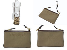 Load image into Gallery viewer, PRADA プラダ 2WAYバッグ ハンドバッグ ショルダーバッグ ジャガード レザー ベージュ ブラウン ゴールド金具 美品 中古 4b004204