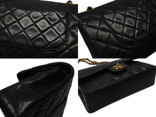 Load image into Gallery viewer, CHANEL シャネル マトラッセ25 Wフラップ Wチェーンショルダーバッグ 3番台 ココマーク ラムスキン ブラック 美品 中古 4b004206