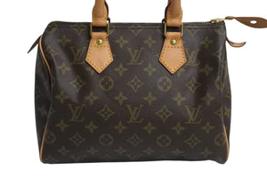 LOUIS VUITTON ルイヴィトン スピーディー25 ハンドバック M41528 モノグラム PVC レザー ブラウン ゴールド金具 美品 中古 4b004207