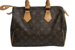 LOUIS VUITTON ルイヴィトン スピーディー25 ハンドバック M41528 モノグラム PVC レザー ブラウン ゴールド金具 美品 中古 4b004207