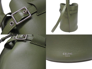 極美品 CELINE セリーヌ ハンドバッグ ショルダーバッグ 2way ビッグバッグ ナノ バスケット 187243A4T カーキ カーフスキン 中古 4b004210